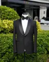 Black Plain Wool Classic Tuxedo