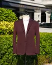 Plain Burgundy Silk Blazer