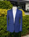 Plain Blue Merino Wool Suit