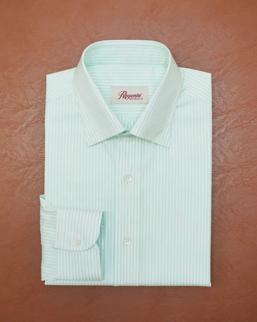 [RS033] Turquoise Green Stripe Oxford Shirt