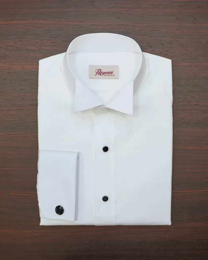 [RS043] Classic White Poplin Tuxedo Shirt