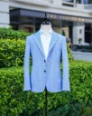 Carnet Blue Glen Plaid Seersucker Blazer