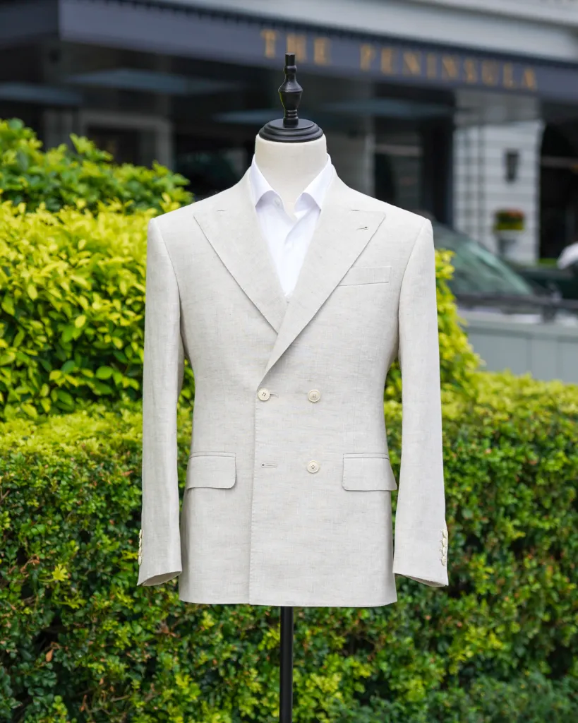 Kerry Knoll Beige Linen Suit