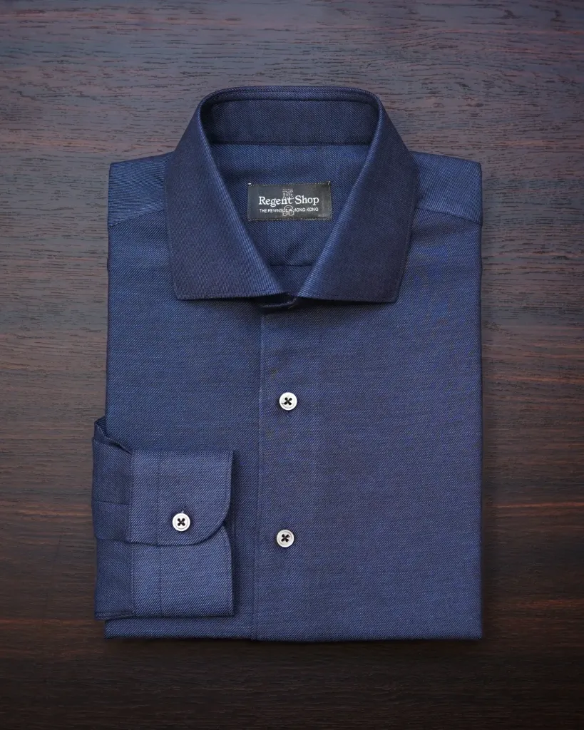 Thomas Mason Navy Blue Balmoral Shirt